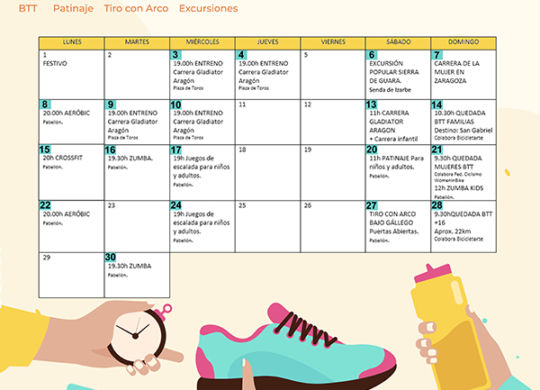 Many hands holding boot, apple, bottle with water, dumbbell flat vector illustration. Workout and training accessories for sport exercise. Wellness and healthy lifestyle concept