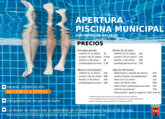 apertura piscina 2022 horario