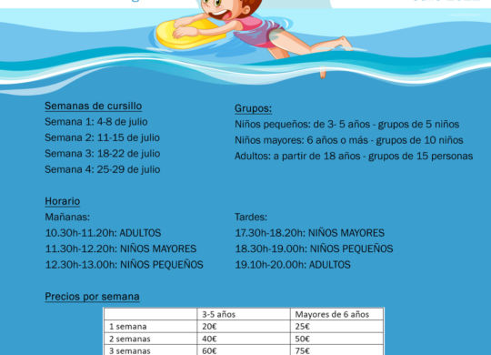 cartel cursillos natación
