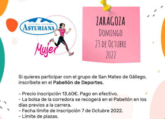 cartel inscripciones para carrera de la Mujer 2022