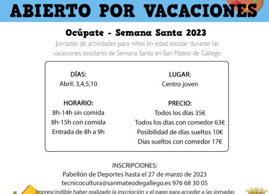 abierto por vacaciones ocupate semana santa 2023