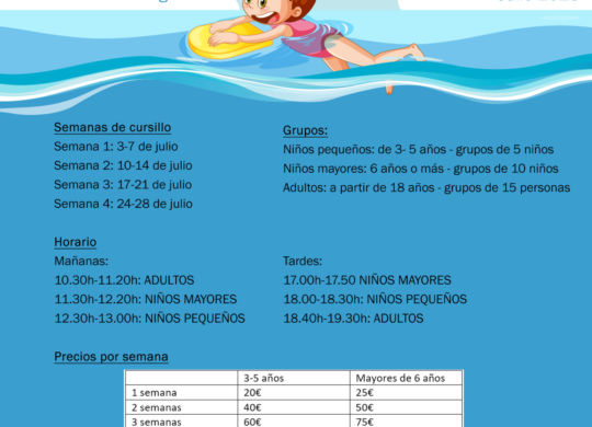 cartel cursillos natación 2023