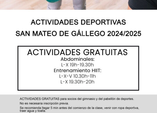 cartel actividades deportivas ABRIL 2025