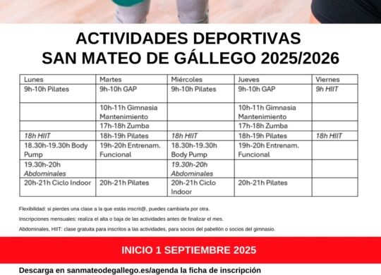 cartel inicio curso actividades deportivas 2025-2026